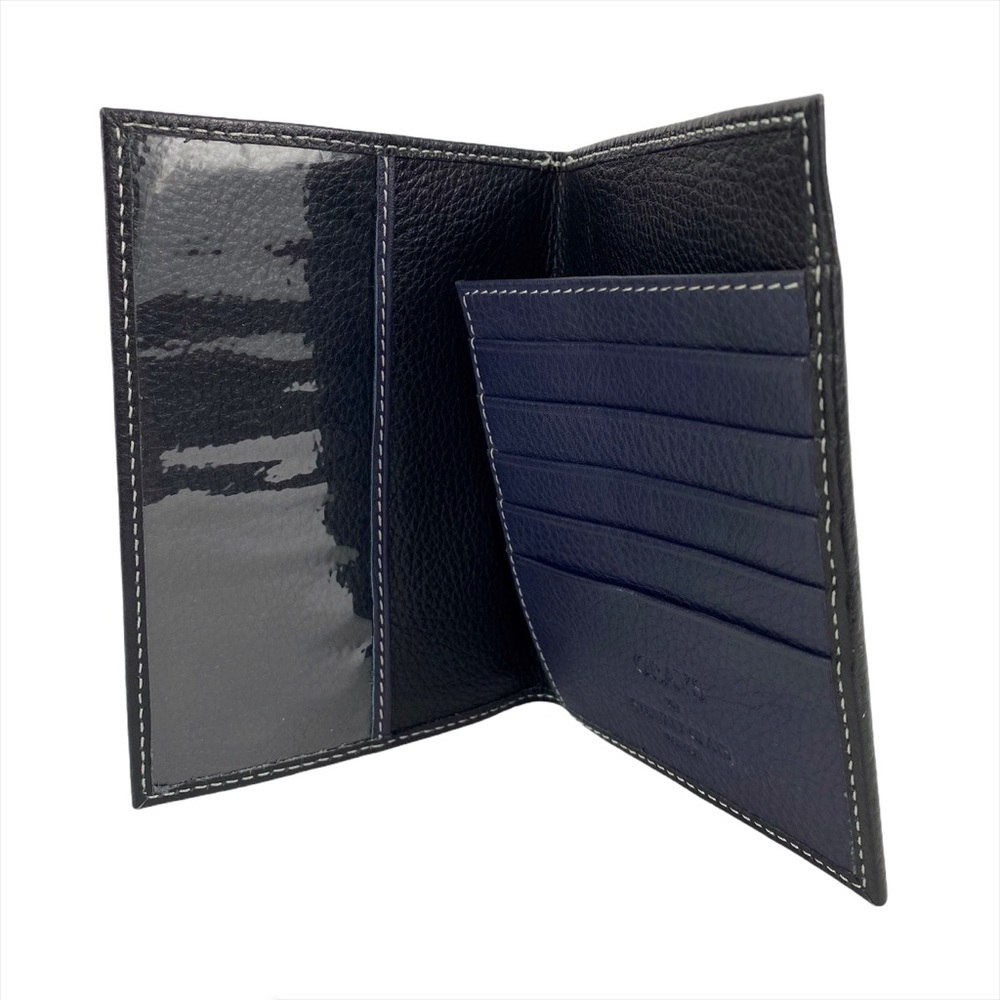 Grays - Stuart Grays of London leather passport cover NWOT black & purple unisex - Picture 3 of 16